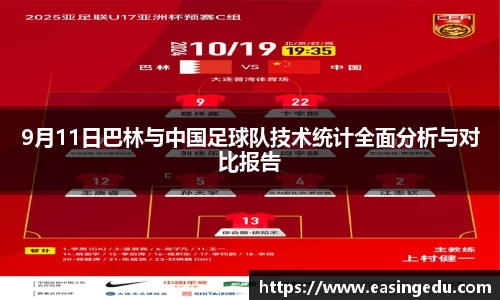 9月11日巴林与中国足球队技术统计全面分析与对比报告